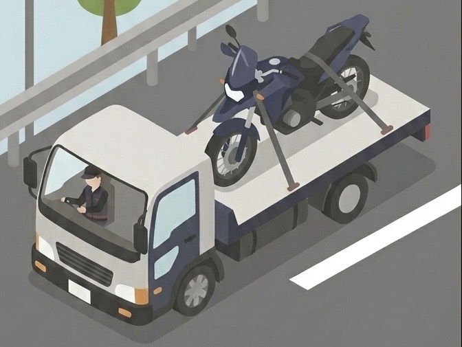 原付バイクを積載車で搬送するイメージ